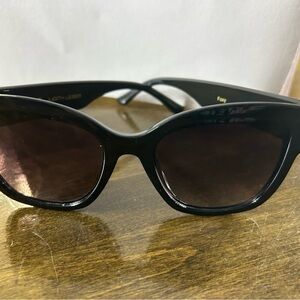 Judith Leiber Foxy Cat Eye Black Sunglasses